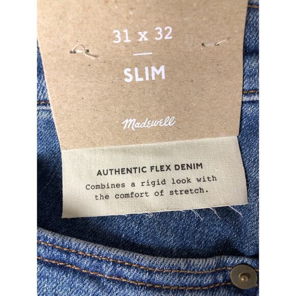 Madewell Slim Fit Denim Jeans Straight Leg Dawning Wash Blue NWT 31 x 32 - Picture 5 of 9
